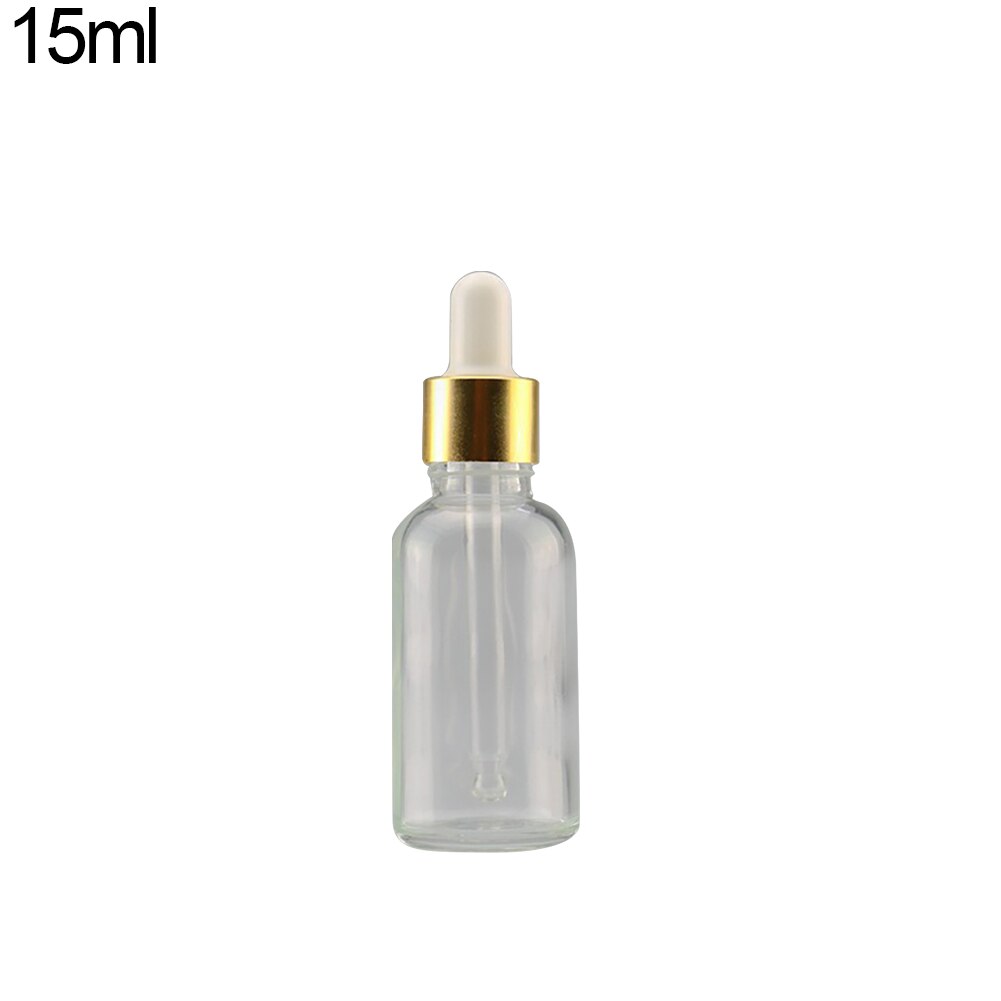 Mini 5ml-100ml Transparent Glass Reagent Liquid Empty Cosmetic Bottle Portable Refillable Bottle Makeup: 15ml