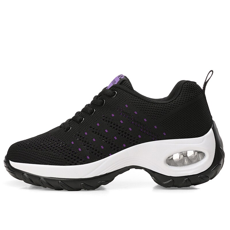 MARSON Women Sport Casual Shoes Outdoor Breathable Comfortable Ladies Shoes Lightweight Platform Sports Running Mesh Sneakers: black / 10