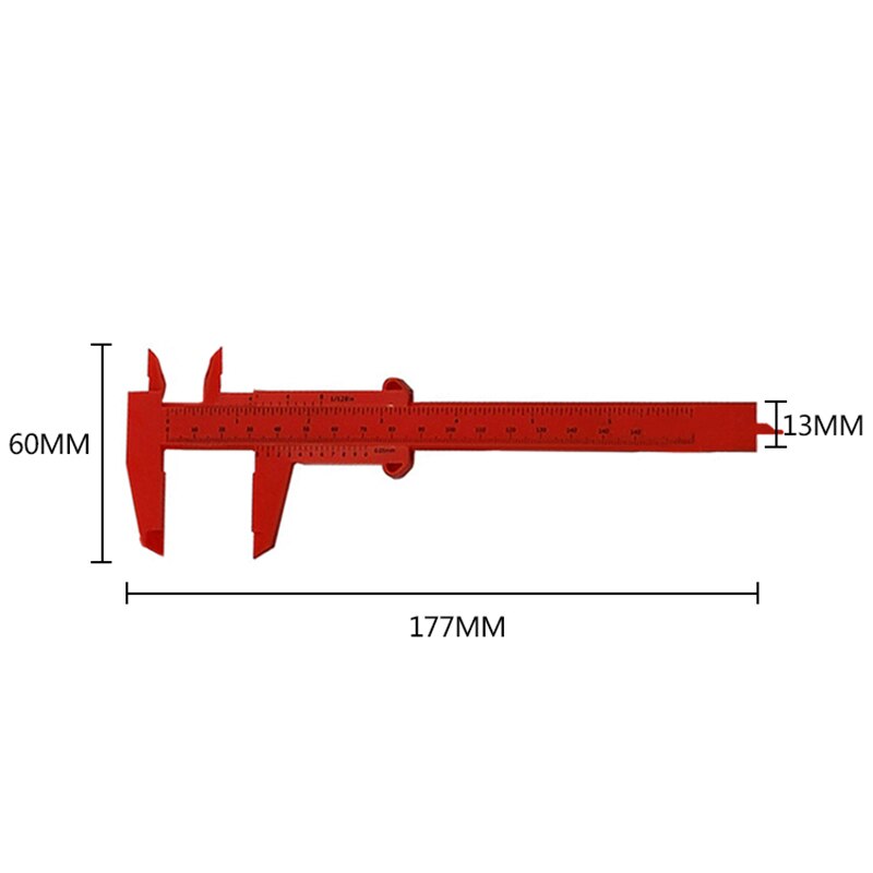 Mini lineal gør-det-selv-model fremstilling 1 stk 150mm mini-plastik nornemåler skydemåler værktøj lineal mikrometer elev: Rød 0-130mm