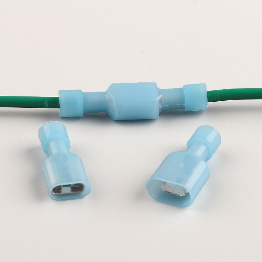 Fully insulated Nylon 6.3mmFemale + Male Insulated Spade Electrical Wire Crimp Terminal Connectors Wiring Cable Plug set