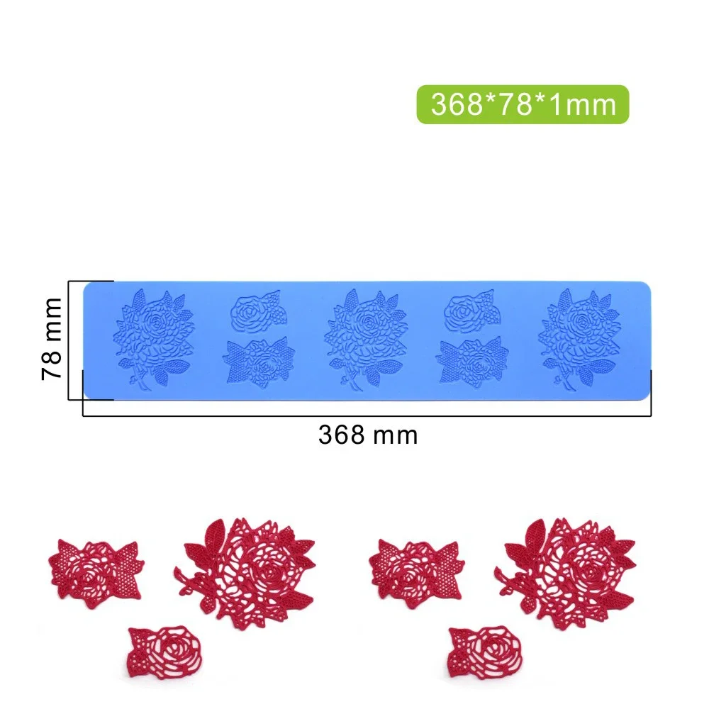 Leaf Shape Cake Border Fondant Lace Mat Coral Maple Butterfly Chocolate Silicone Mold Printing Mat Baking Mold DIY Cake Stencil