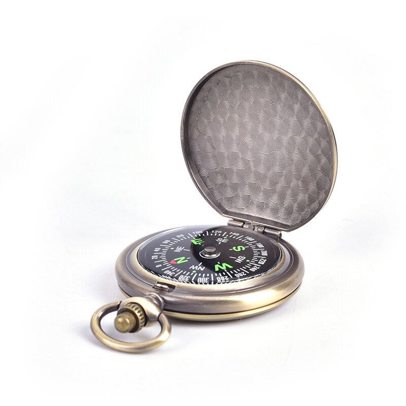 Vintage Bronze Compass Pocket Watch Retro Pocket Watch Compass Zinc Alloy Camping Accessaries