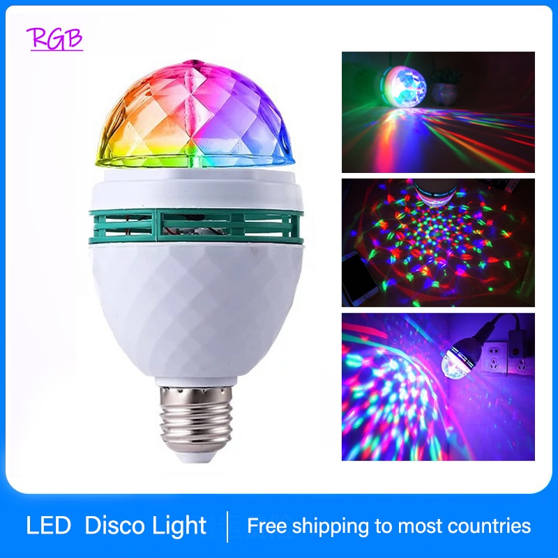Kleurrijke Magische Bal E27 Led Lamp Disco Licht Stadium Lamp Auto-Roterende Rgb Party Licht Voor Familiefeest Ktv dj Dance Floor