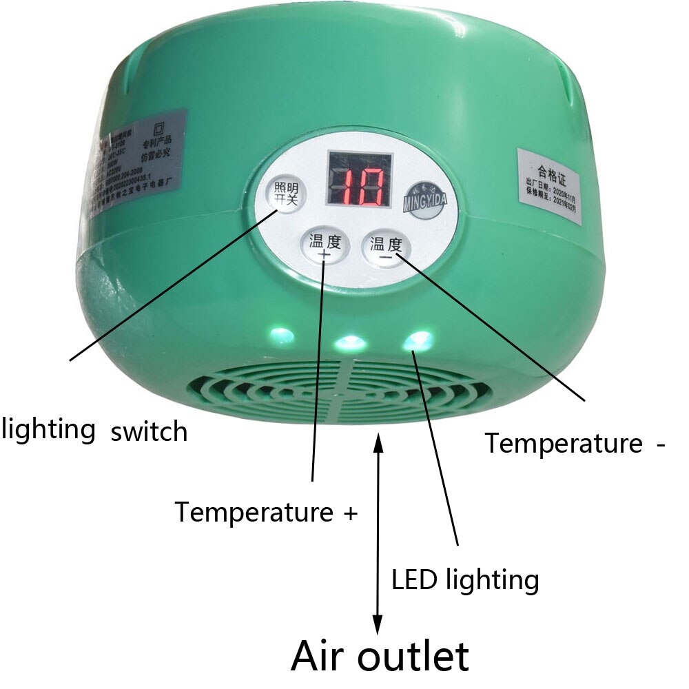 Led Temperatuurregeling Verstelbare Verwarming Lamp Voor Kippen Vogel Chick Incubator Temperatuur Controller Heater