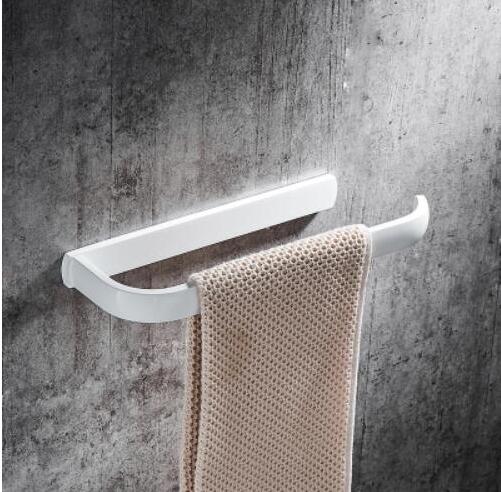 Badkamer Accessoires Set, Witte Vierkante Papier Houder, Handdoek Bar, Zeep Mand, Handdoekenrek, hoekplank, Haak, Badkamer Hardware Set: towel ring