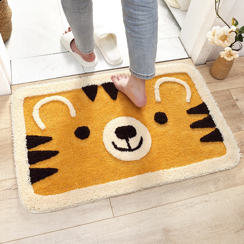Tapis de bain floqué motif tigre dessin animé 45*65cm 50*80cm tapis de salle de bain décoration intérieure tapis de sol de couloir tapis de chambre 1 pièce