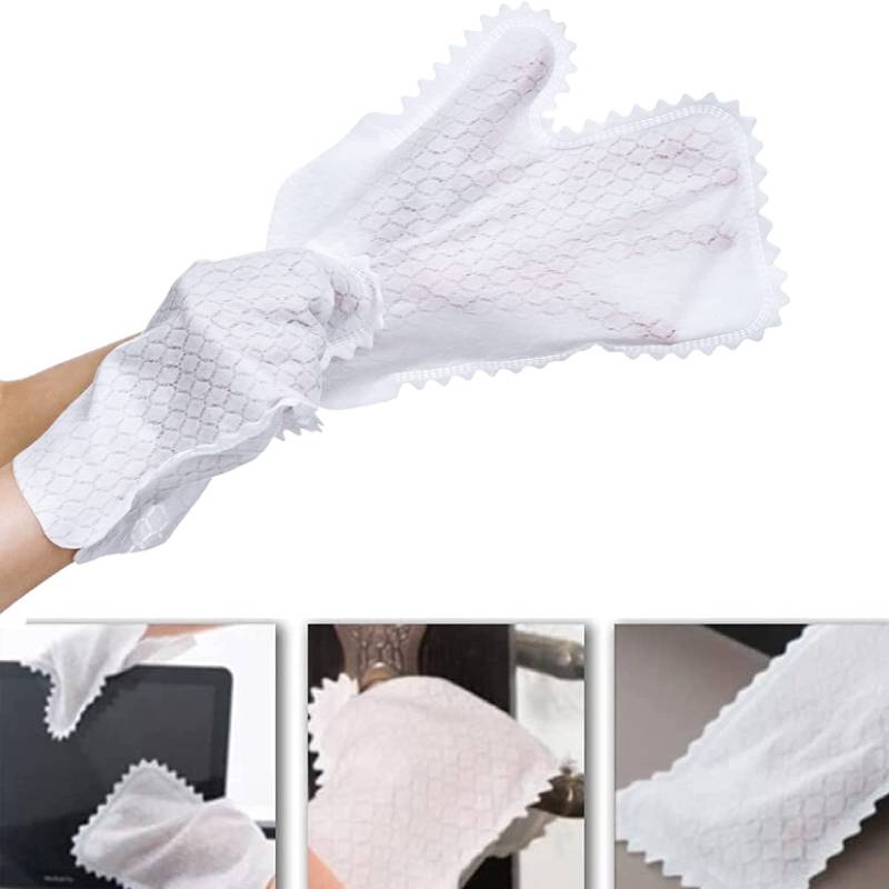 Microfiber Dusting Cloths Dust Wipe Dual-Sided Feather Duster Pet Hair Cleaning Mitt Disposable Dusting Gloves for House Kitchen