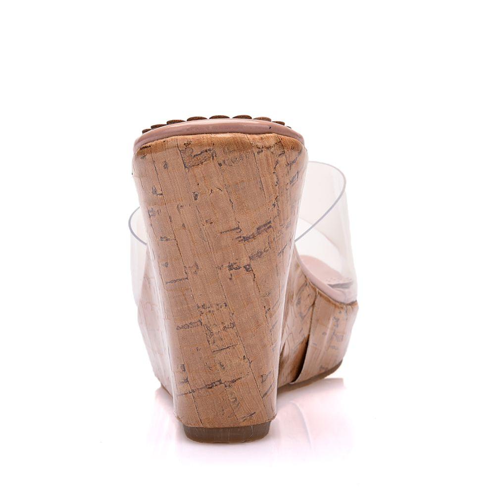 Cristal reina mujeres desnudo Casual sandalias cuñas plataforma transparente tacones altos bombas diarias zapatos