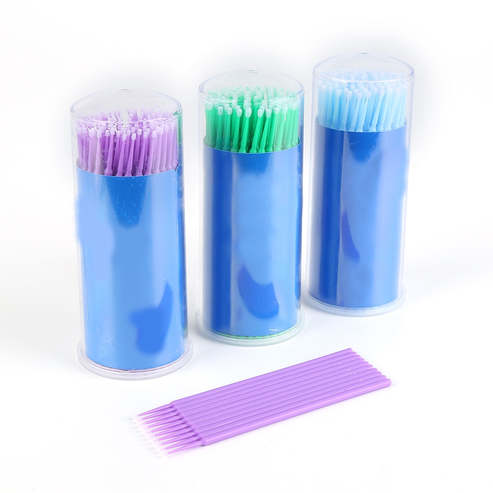 100 pièces multifonction applicateur brosses dentaire Micro brosse pinceaux de maquillage jetable Extension de cils dents outil de blanchiment TSLM2