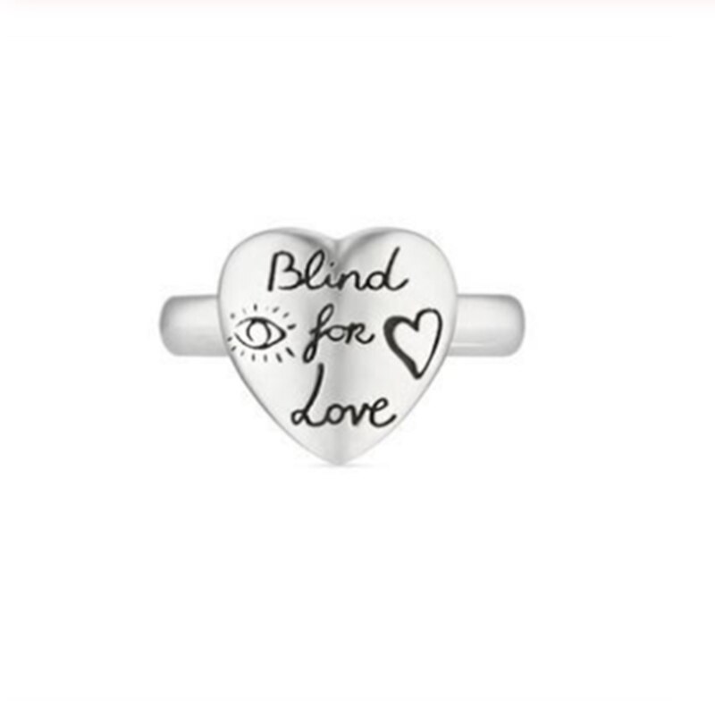 Amore senza paura doppia Coppia Logo Anello di accessori di serie S925 Gioielli In argento Sterling per gli uomini e le donne di san valentino regalo di Giorno