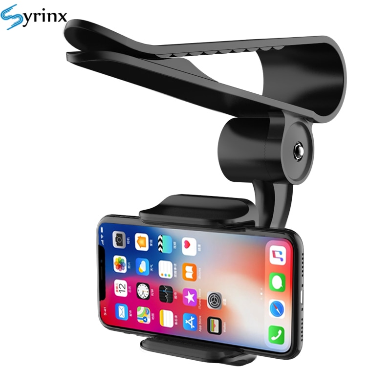 360 Auto Clip Zonneklep Mobiele Telefoon Houder Stand Soporte Movil Voor Iphone Xs Gps Achteruitkijkspiegel houder Auto Mobiele