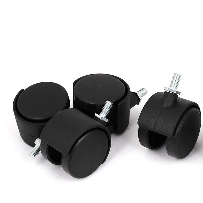 10mm Threaded Stem 2 Inch Dia Wheel Chair Swivel Caster 5 Pcs Black