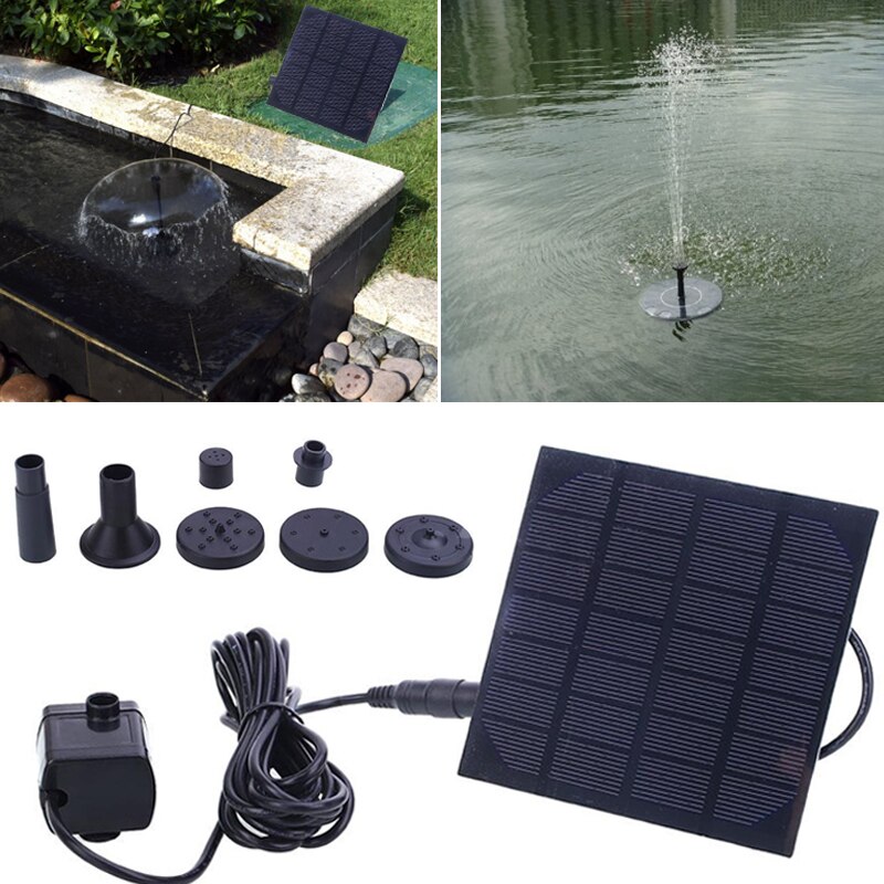 Juego de fuente de agua Solar para jardín y piscina, Panel Solar para riego, accesorios para pecera doméstica, cascadas: 1.2W