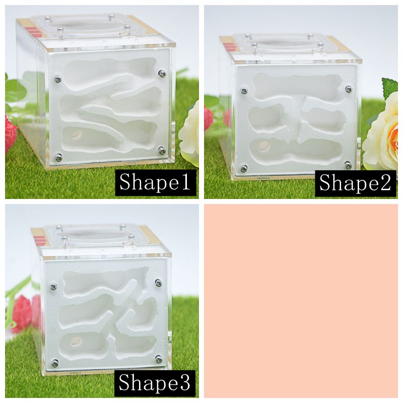 Acrylic & Gypsum Ants-Farm Ants Nest With A Whole Cover Longer Time To Keep Water 10*13*9.5cm: white / shape2