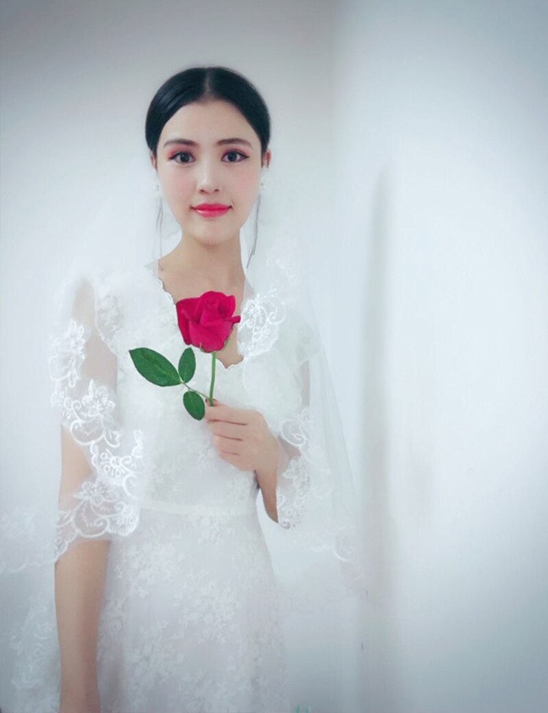 Bruidssluier laagste prijs wit/ivoor eenlaags bruidsaccessoires kathedraal 3m hoofd sluier bruidssluier zonder kam