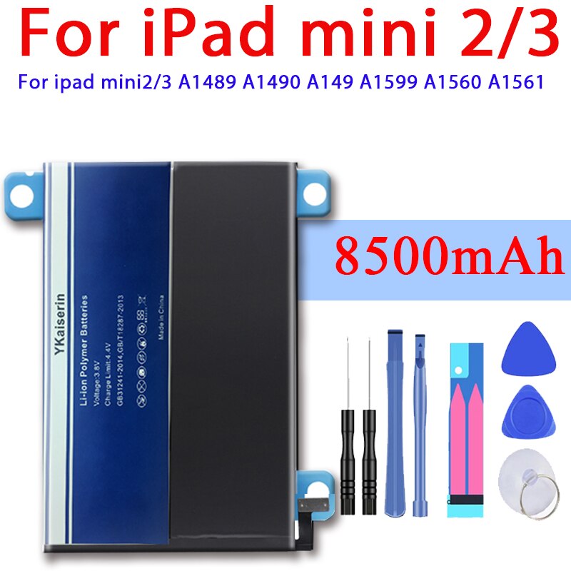 Tablette Batterie Für Apfel IPad Mini Mi Ni 1/ 2/ 3 / 4 A1432 A1445 A1454 A1455 A1489 a1490 A1538 A1546 A1550 Ersatz Batterie: For ipad mini 2 3