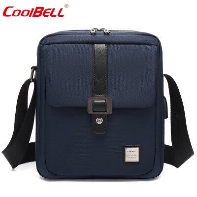 Coolbell taske 10 tommer usb tablet taske multifunktionel afslappet udendørs skuldertaske bærbar vandtæt diagonal cross taske: Blå