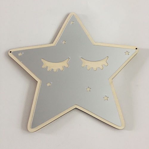 Decoración Para el hogar, espejo de pared con de unicornio, espejo acrílico para la habitación de los niños bebés, decoración creativa, para niños: Star