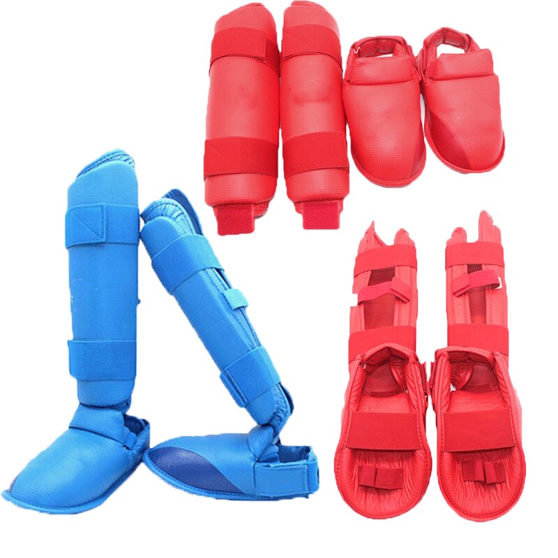 1 setLeg Hand Foot Protector Taekwondo Sparring Gear Set Shin Guard Women Bands Palm Boxing Gloves Karate guard MMA Men Child Ki