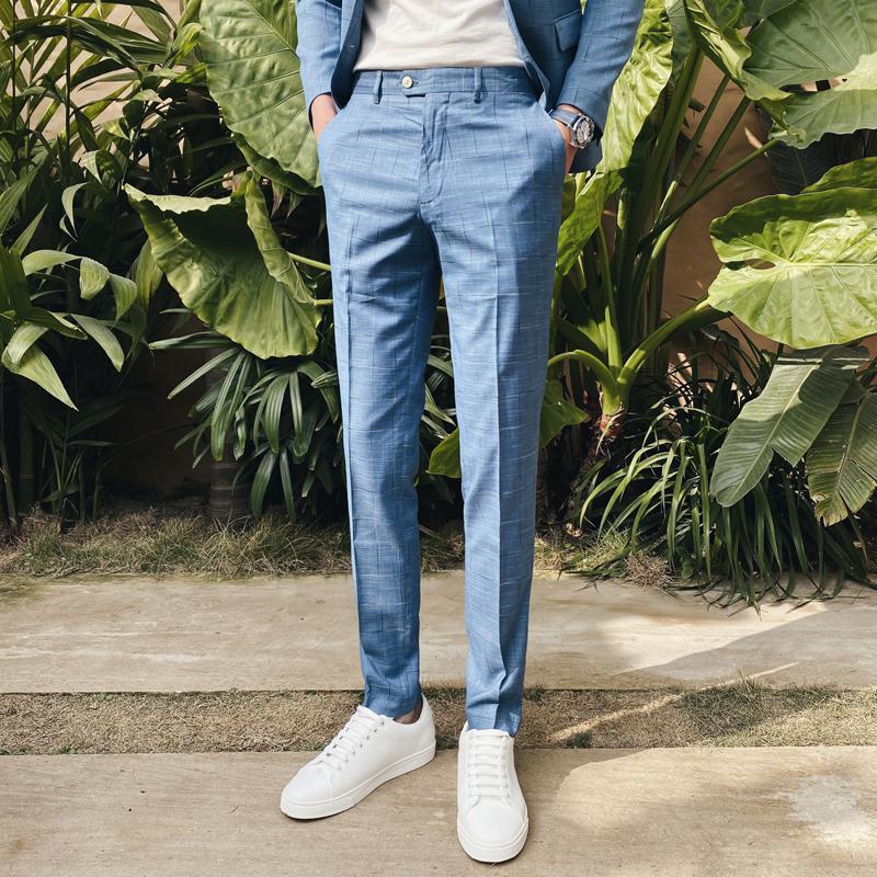 slim fit dress slacks Antonios Ankle-Length Slim Casual Pants for Men - Black - Size 34W / L / 50 Eur main image 1