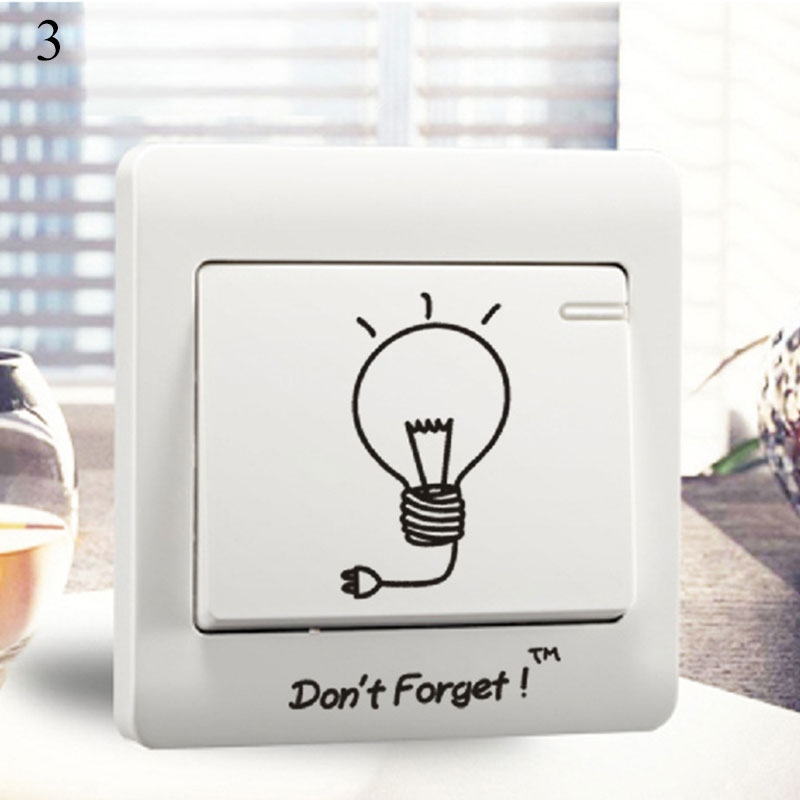 Comic series Switch Stickers Cute Light bulb Roll paper bathroom living room bedroom decorative wall sticker