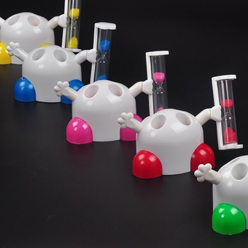 Teeth Brushing Countdown 3 Minutes Timer Sand Watch Clock Timing Sandglass Plastic Toothbrush Holder Hourglass Decoration