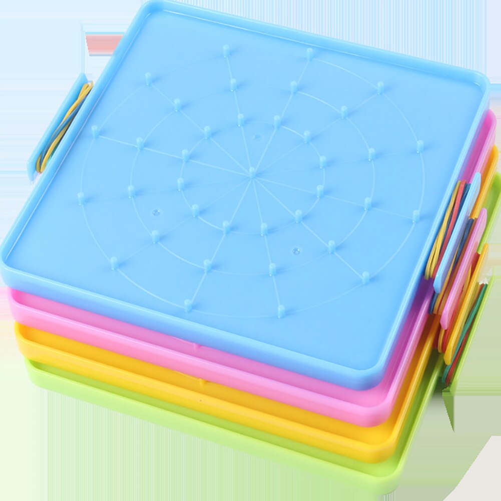 4 Stuks 16X16Cm Dubbelzijdig Array Nail Geoboards Kinderen Educatief Speelgoed Cadeau Voor Kinderen Primaire Wiskunde onderwijs Met Elastiekjes