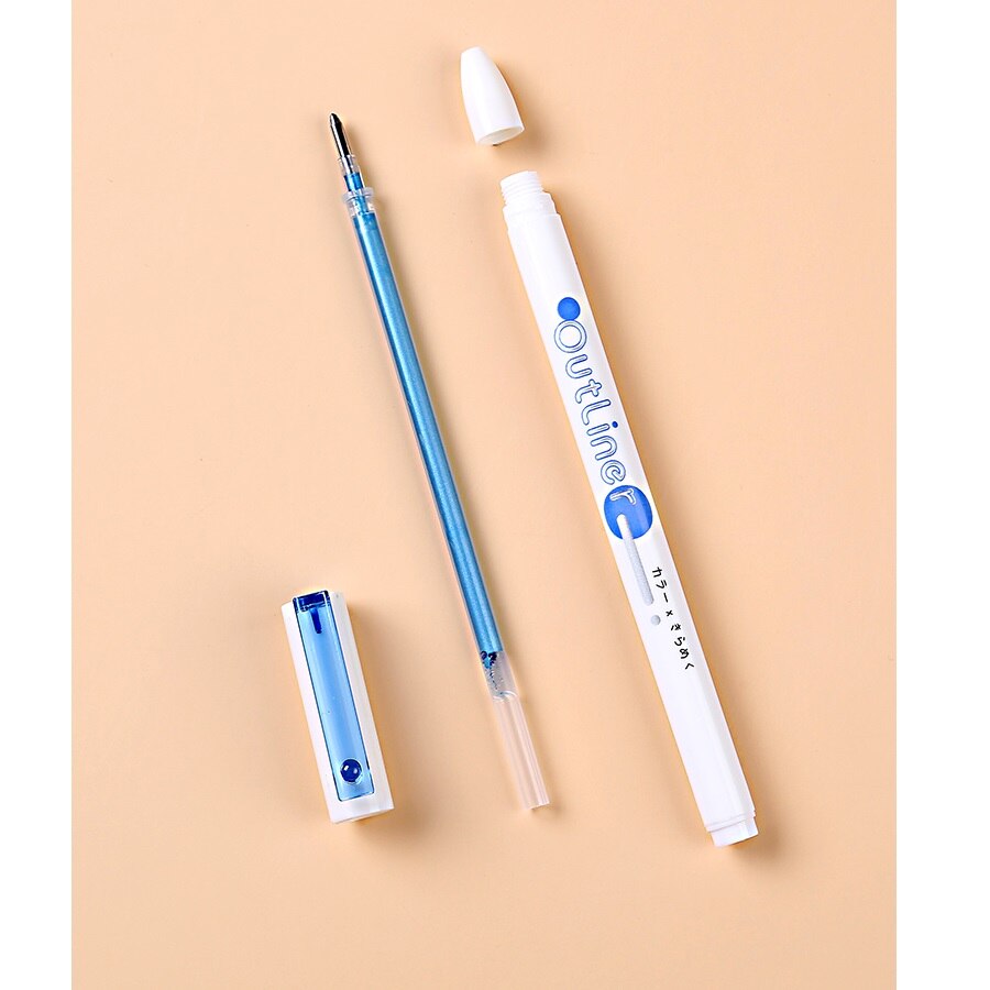 6/12 Kleur Outliner Pennen Set 1.0Mm Balpen Art Marker Liner Pen Voor Tekening Verf Hoogtepunt Journal Dagboek Schoolbenodigdheden f906