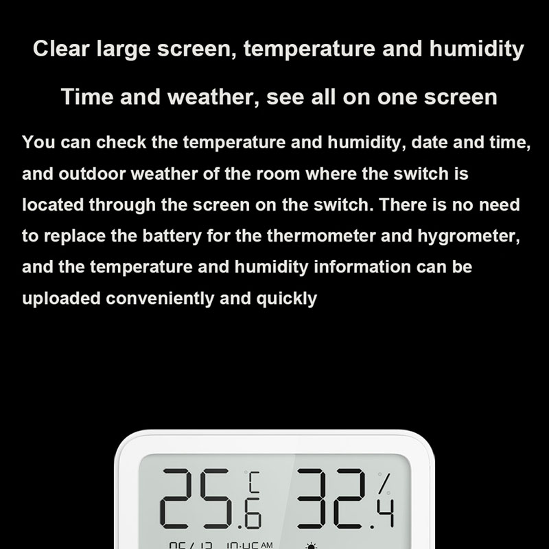 Xiaomi Mijia Multifunction Switch Temperature Humidity Single Control Three Open Electric Lamp LCD Switch Bluetooth version