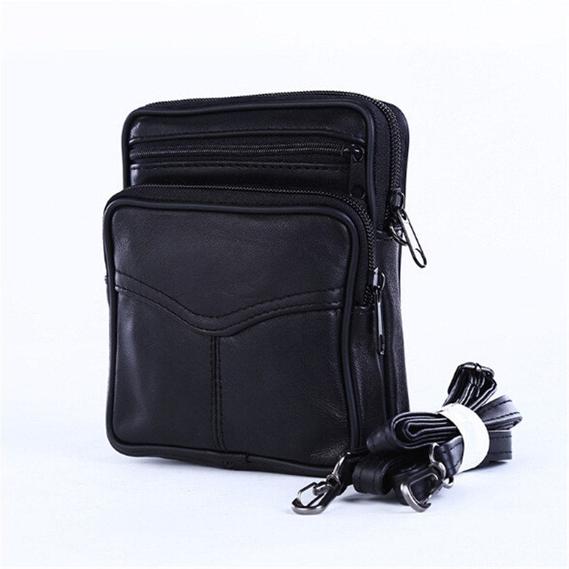 sac à bandoulière Portable voyage Style européen sacs à bandoulière en cuir PU Mini Ipad sac pour hommes noir