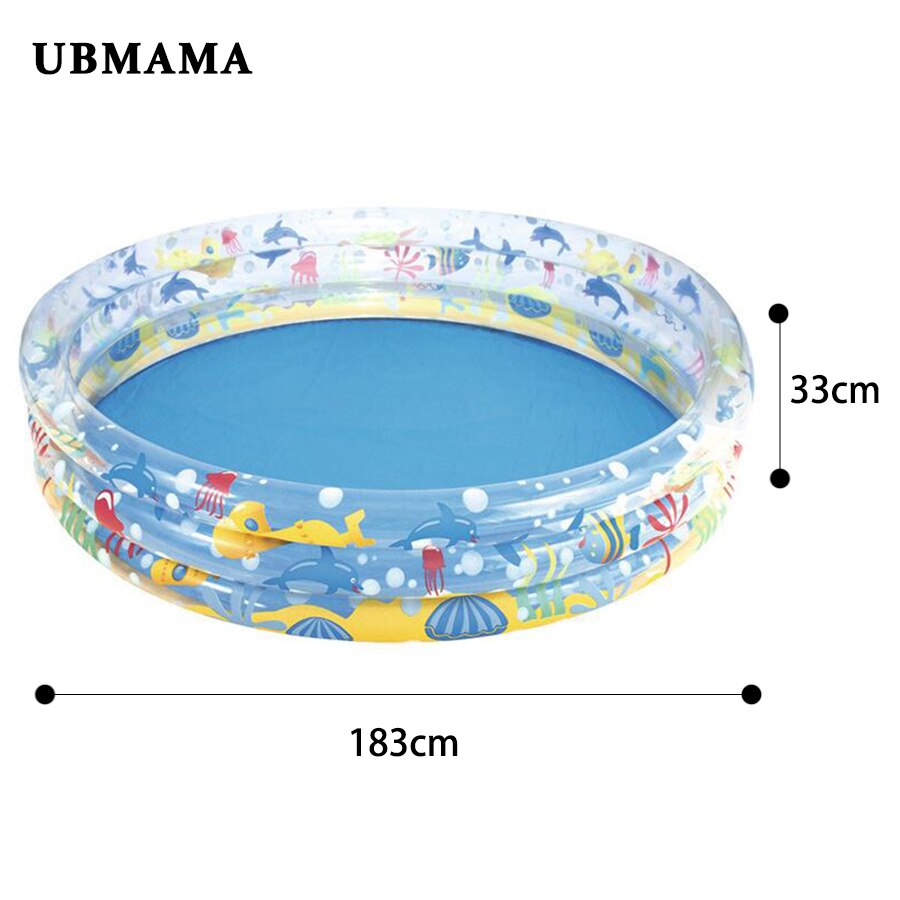 183*33CM Inflatable Plastic Circular Swimming Pool Undersea World Patter 3 level Swimming Pool Outdoor Pool