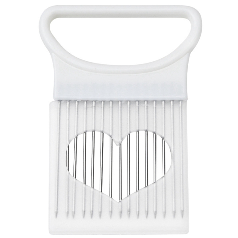 Kitchen Cutting Tools Slicer Tomato Onion Vegetable Slicer Cutting Auxiliary Support Guide Slicer Safety Fork: Gray