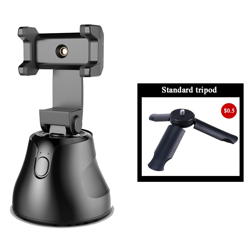 APAI Genie Gesicht Verfolgung Kamera Clever Schießen Selfie Stock 360 ° Drehung Objekt Verfolgung Halfter Gimbal für Vlog Video Rekord: schwarz mit stativ