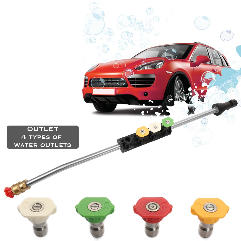 High Pressure Car Wash Jet Lance For Karcher K Series With 4 Nozzle Tips Adjustable Angle Sprayer Curved Rod Washer Auto Cleaner