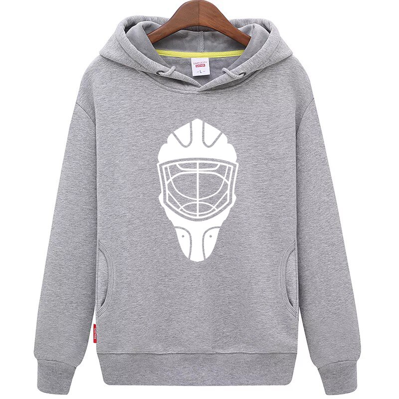 JETS Goedkope Jeugd grijs Hockey Hoodie met Hockey Masker Patroon