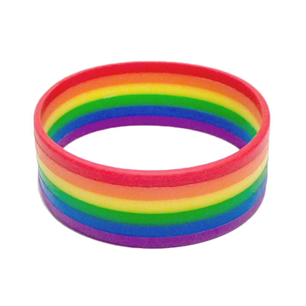 Armband Schmuck Nicht-wort Silikon Regenbogen Armband Sechs-schicht Gummi Homosexuell