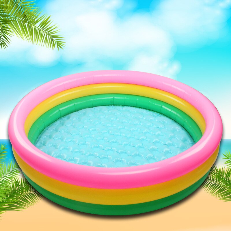 Inflatable Rainbow Swimming Pool Round Thickened Inflatable Swimming Pool for Children Kids Water Playing NOV99
