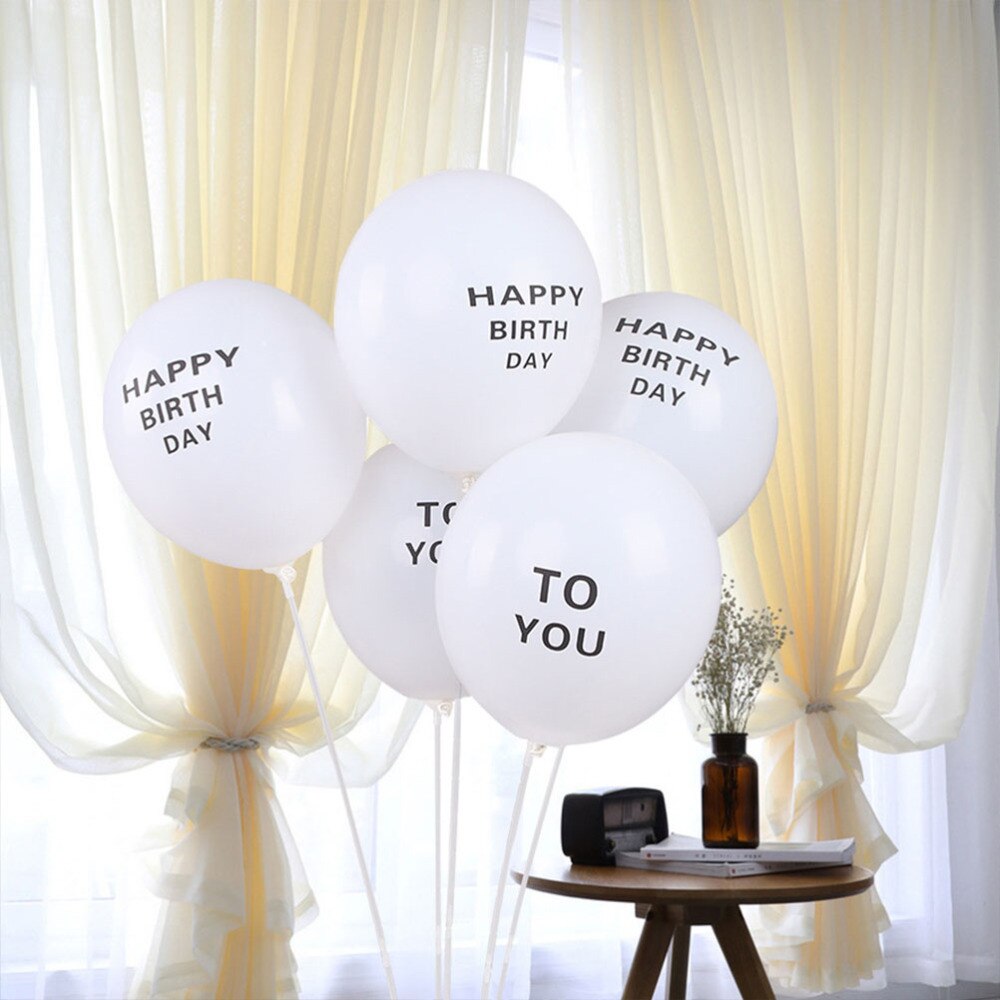100pcs 12 Inch Balloons Letter Printing Balloons Latex Balloons for Birthday Party Home Gathering (TO YOU Letter Balloon