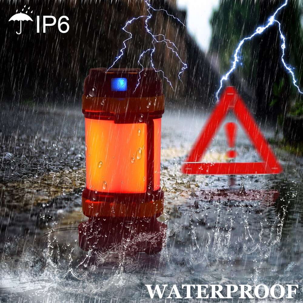 Red And White Light Portable Camping Lamp Built In Battery LED Camp Lantern USB Rechargeable Flashlight For Hiking Fishing