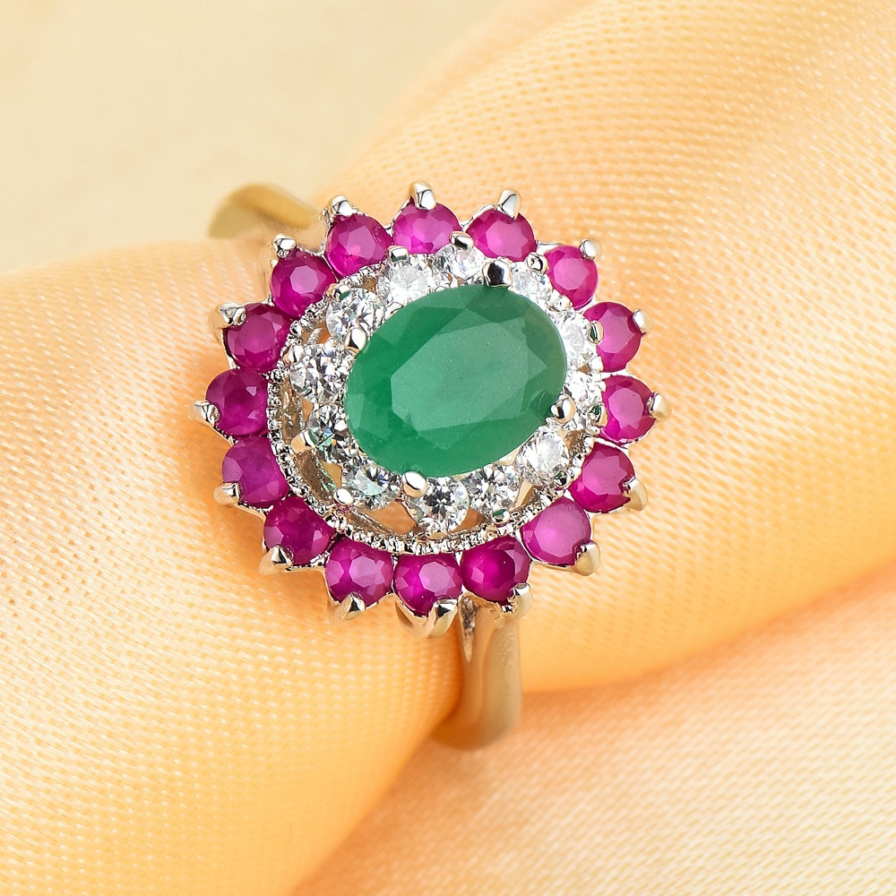 Shiny Luxe Hyperbool Bloem Ring Van Gemengde Kleur Frosted Zirkoon Ringen Voor Vrouwen Unieke Trouwring Romantische Sieraden