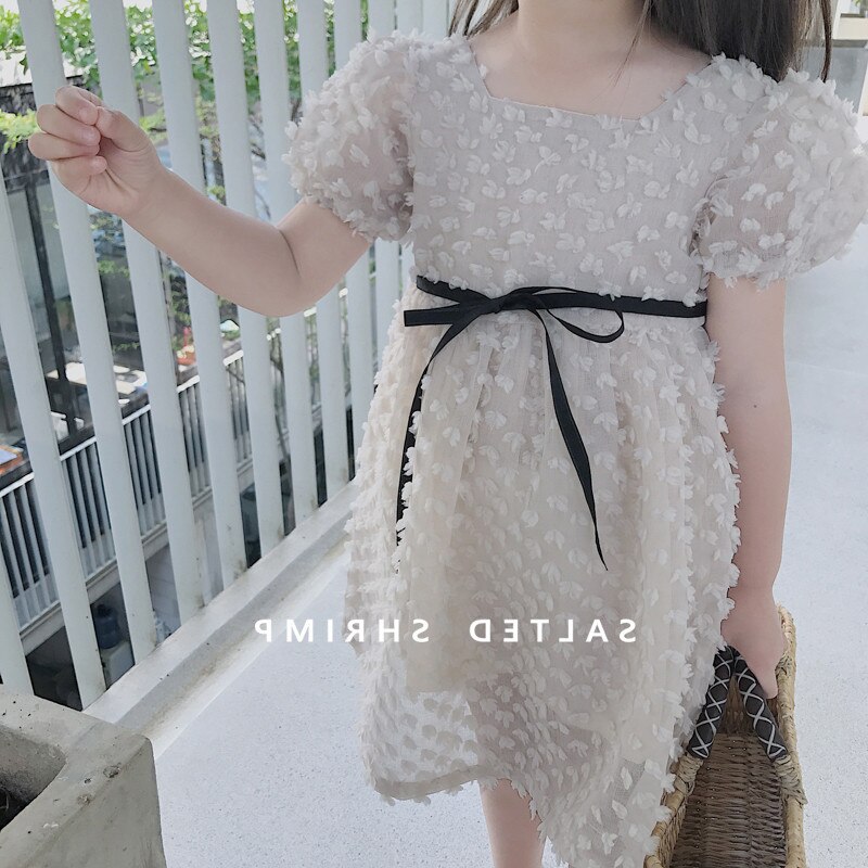 Summer Girls Short Sleeve Dress Girls Slip Dress