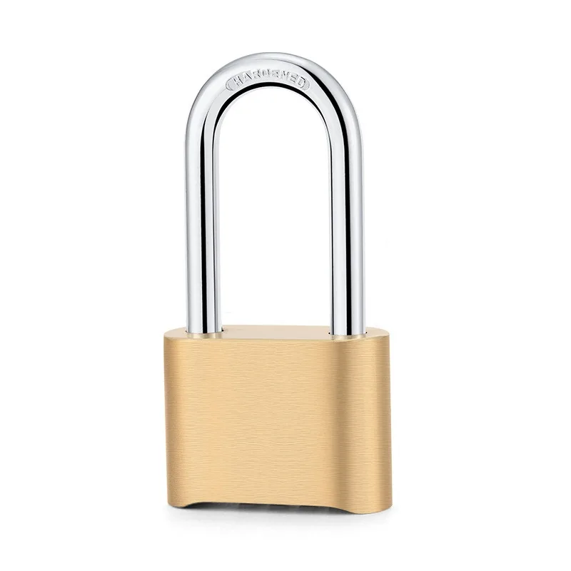 4-Digit Number Combination Padlock Waterproof Strong Hardened Suitable for Indoor Outdoor Fence Door Sturdy Password Code Locks: Satin Nickel