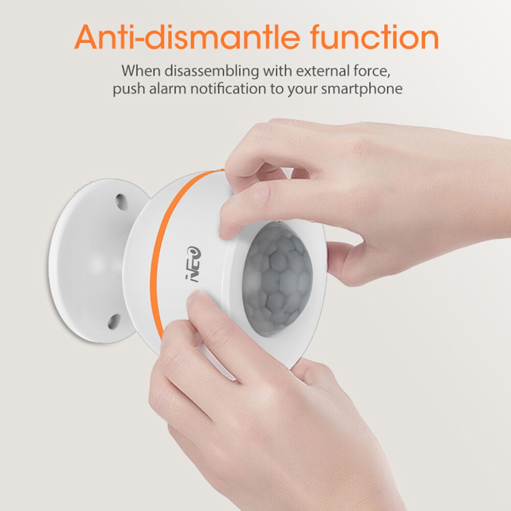 NEO Tuya Powered ZigBee PIR Motion Sensor Built-in Temperature Humidity Sensor Wireless Passive Infrared Detector Burglar Alarm