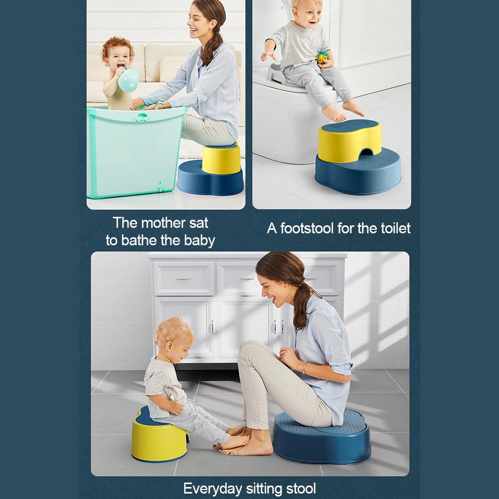 Kids 2 Step Stool Stackable Toddler Double Anti-slip Protection Safety Step Stools For Toilet Potty Training Bathroom Kitchen
