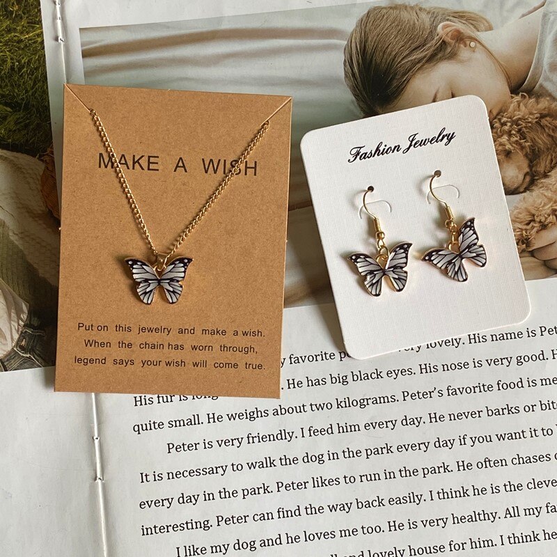 Collier Style coréen pour femmes, pendentif papillon, joli bijou de cou, , directe