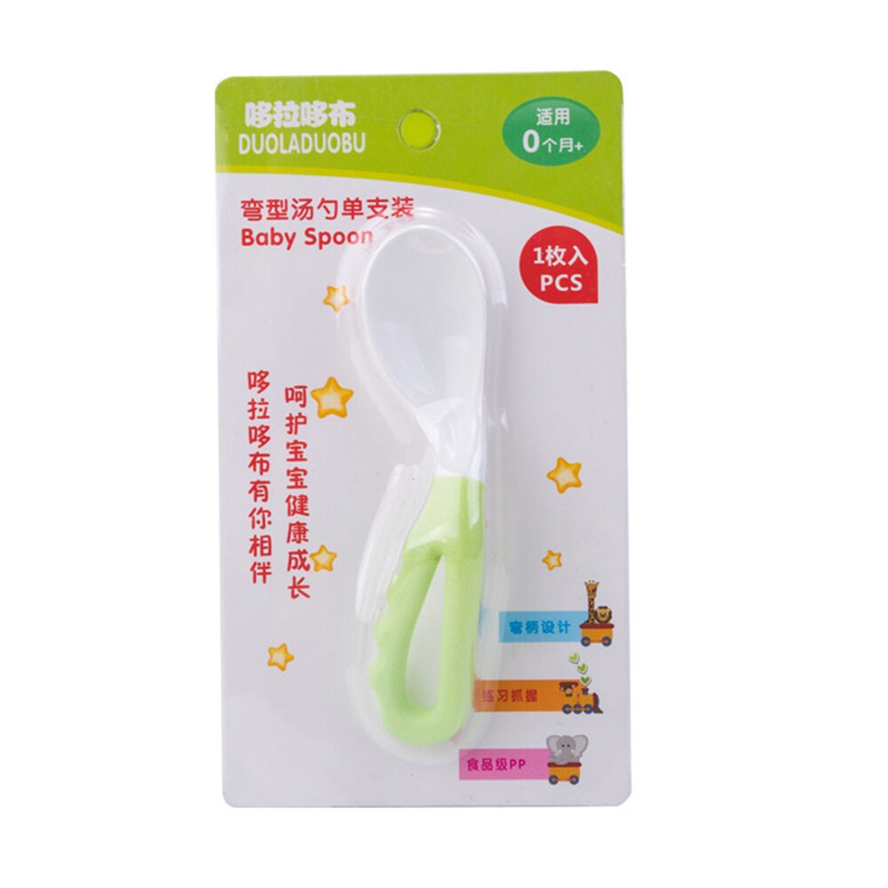 Baby Feeding Spoon Fashionable Curved Handle Easy Grip Spoon Eating Training Tableware Baby training eating spoon