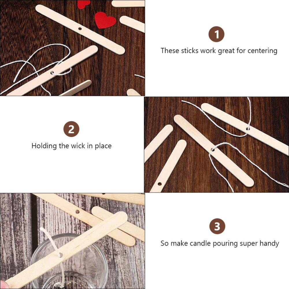 100Pcs Houten Kaars Lont Houders Diy Kaars Lont Bars Voor Kaarsen Maken
