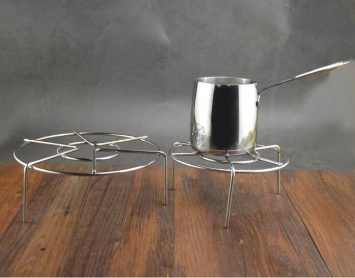 Stainless Steel Pot Coffee pot Milk Butter Coffee maker Warmer Mini Butter Melting Pot with Spout 18/10 Tri-Ply (12oz/370ml): pot and 16CM rack