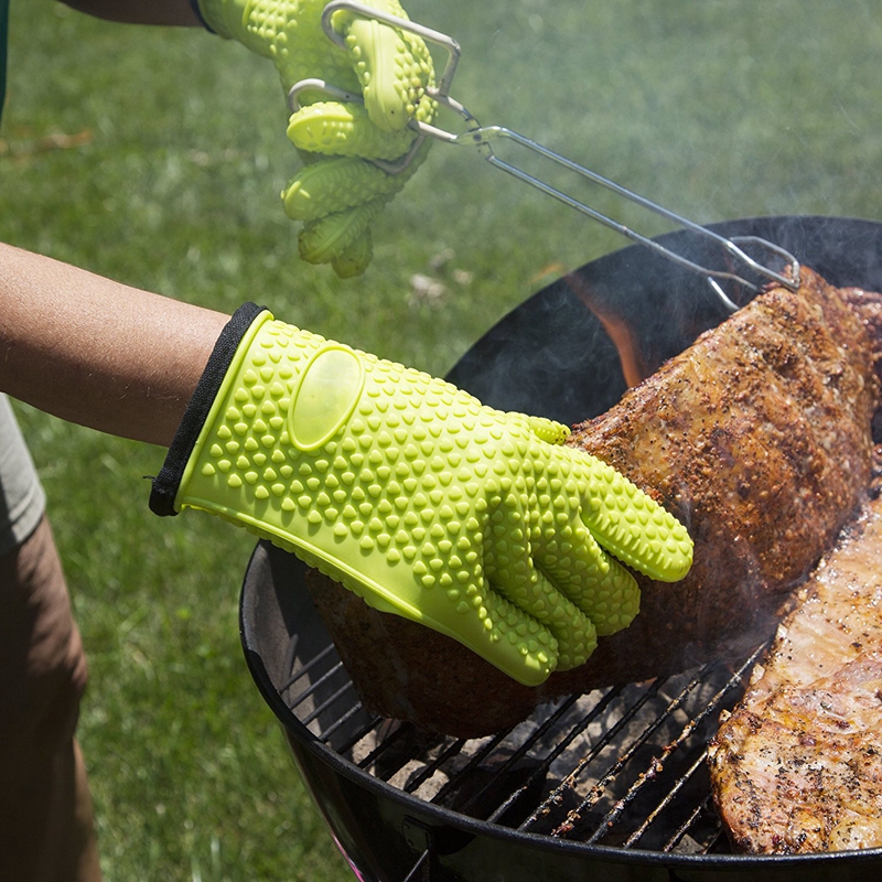 1 stk anti-skoldning silikone handsker mikroovn luffer madlavning bagning bbq grill grydelapper varmebestandige skridsikre køkkenhandsker