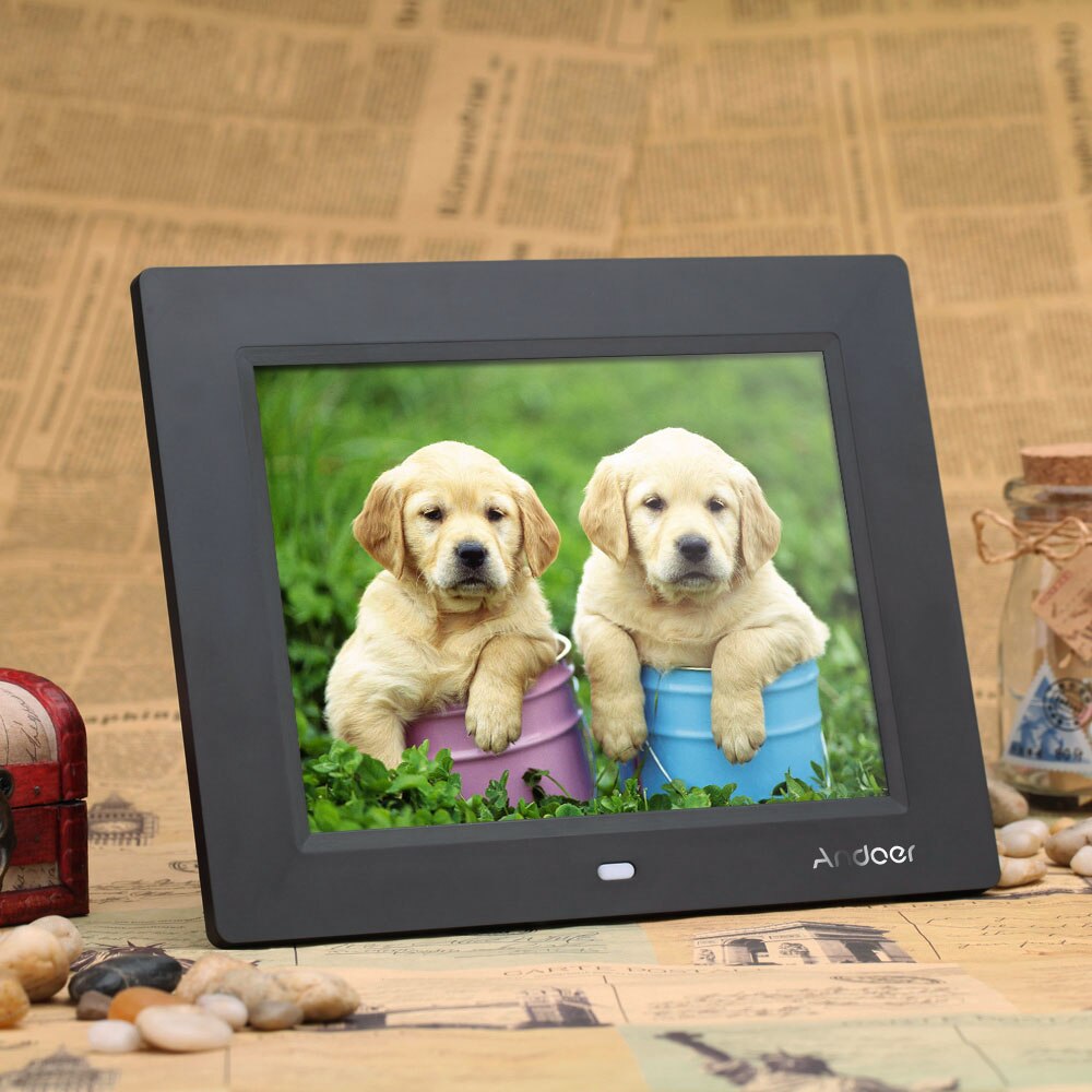 Andoer 8 ''ultra-mince HD TFT-LCD cadre Photo numérique réveil MP3 MP4 lecteur de film avec bureau à distance cadre Photo numérique